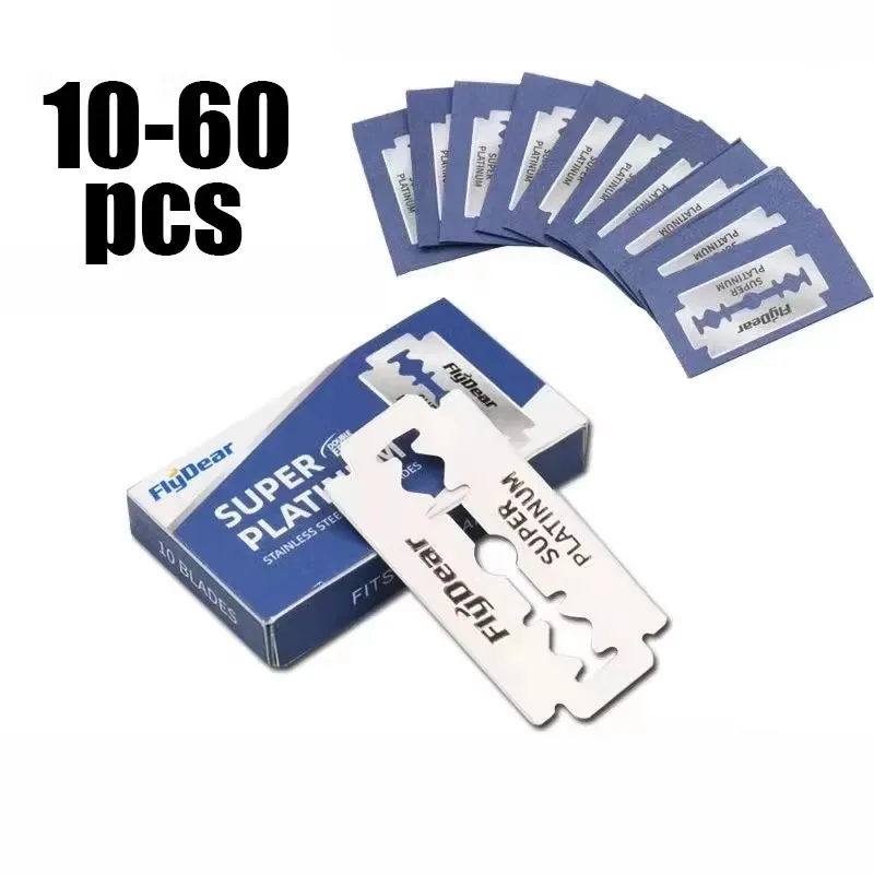 

60-10 pcs Double Edge Razor Blades Men'S Safety Razor Blades For Shaving Stainless Steel Sharp Manual Beard Trimmer Barbe Tools