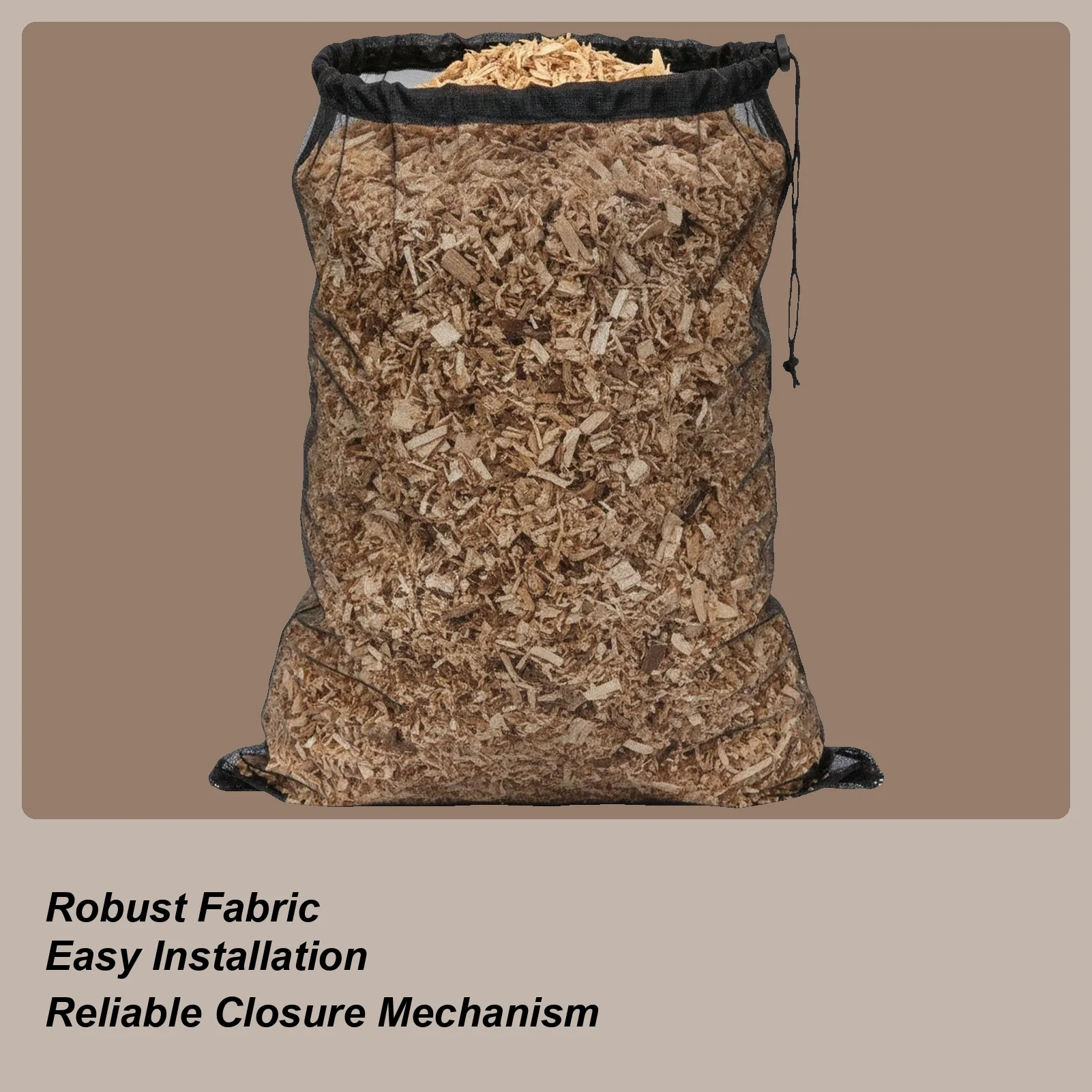 

Сумка для измельчения древесины, сетчатый держатель, 48,43x23,62 дюйма, сумка на шнурке для наружного двора, сада, газона, ландшафтного дизайна работы