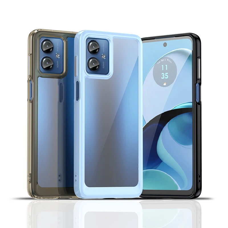 For Moto G14 Clear Case For Motorola Moto G14 Cover Coque Fundas Hard Translucent Shockproof Phone Bumper Moto G14