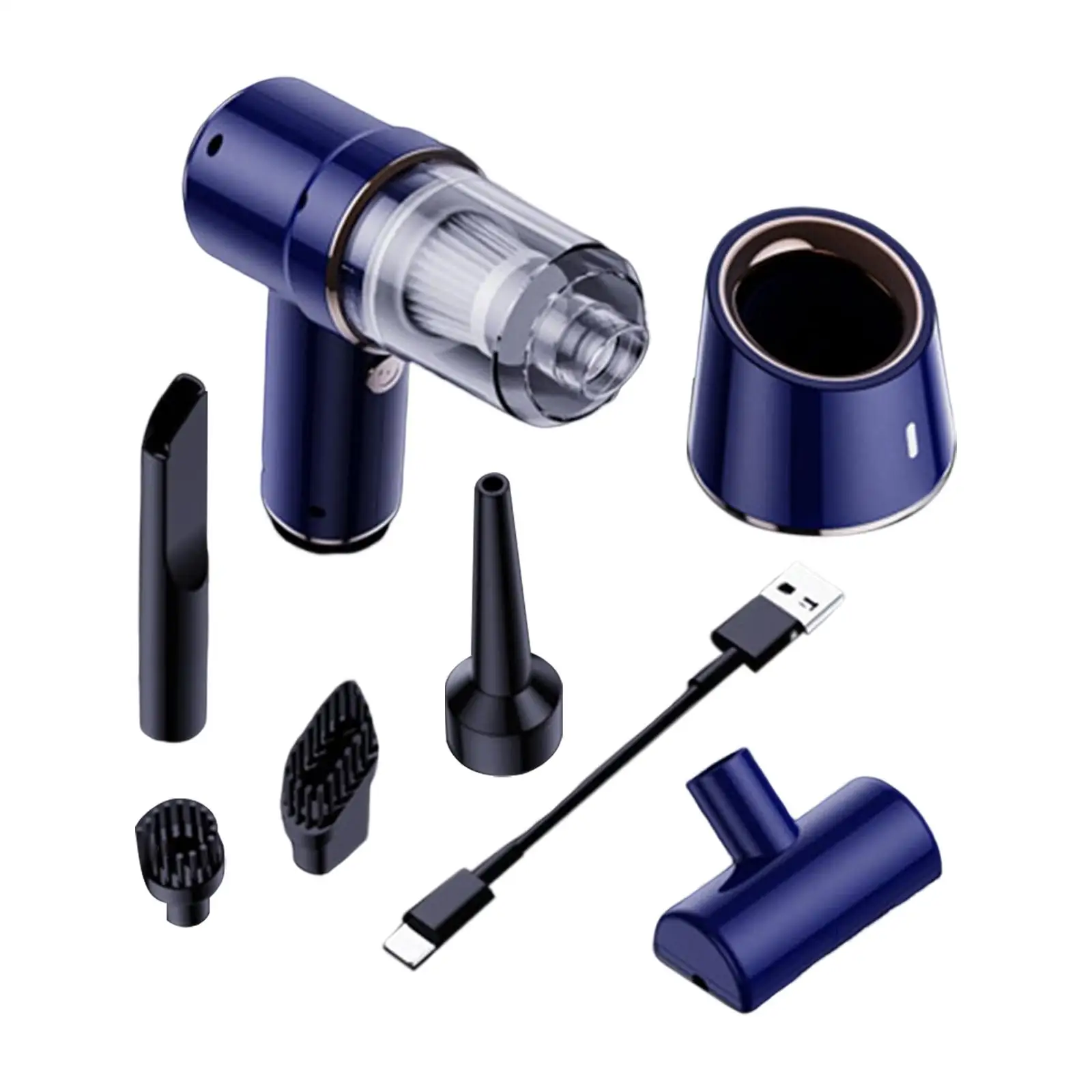 Aspirador de mano inalámbrico para coche, fuerte succión, detalles interiores, recargable por USB