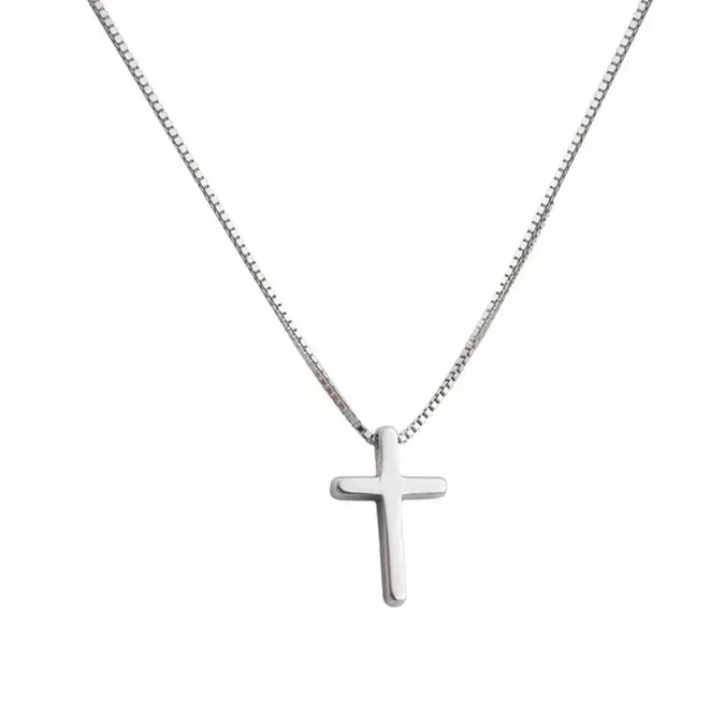 Fashionable and Minimalist Cross Pendant Necklace for Women and Men, Chain Necklace for Cool Girls, Punk Hip-hop Jewelry Gift