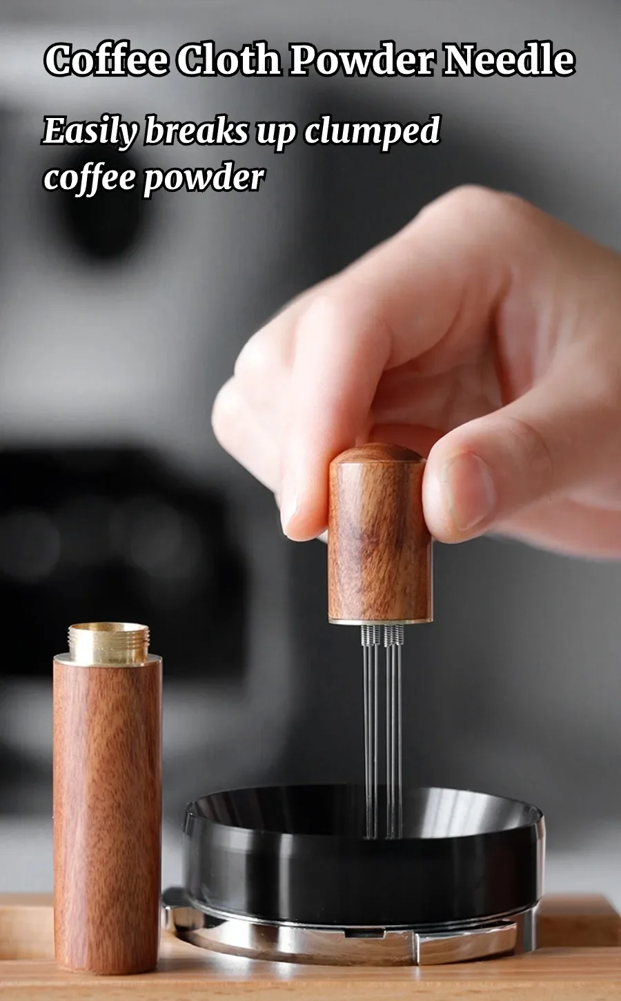 Professioneller Edelstahl-Kaffeepulver-Tamper Espresso-Rührer WDT-Werkzeug Verteiler Nivellierer Barista-Set Zubehör – Detail 1