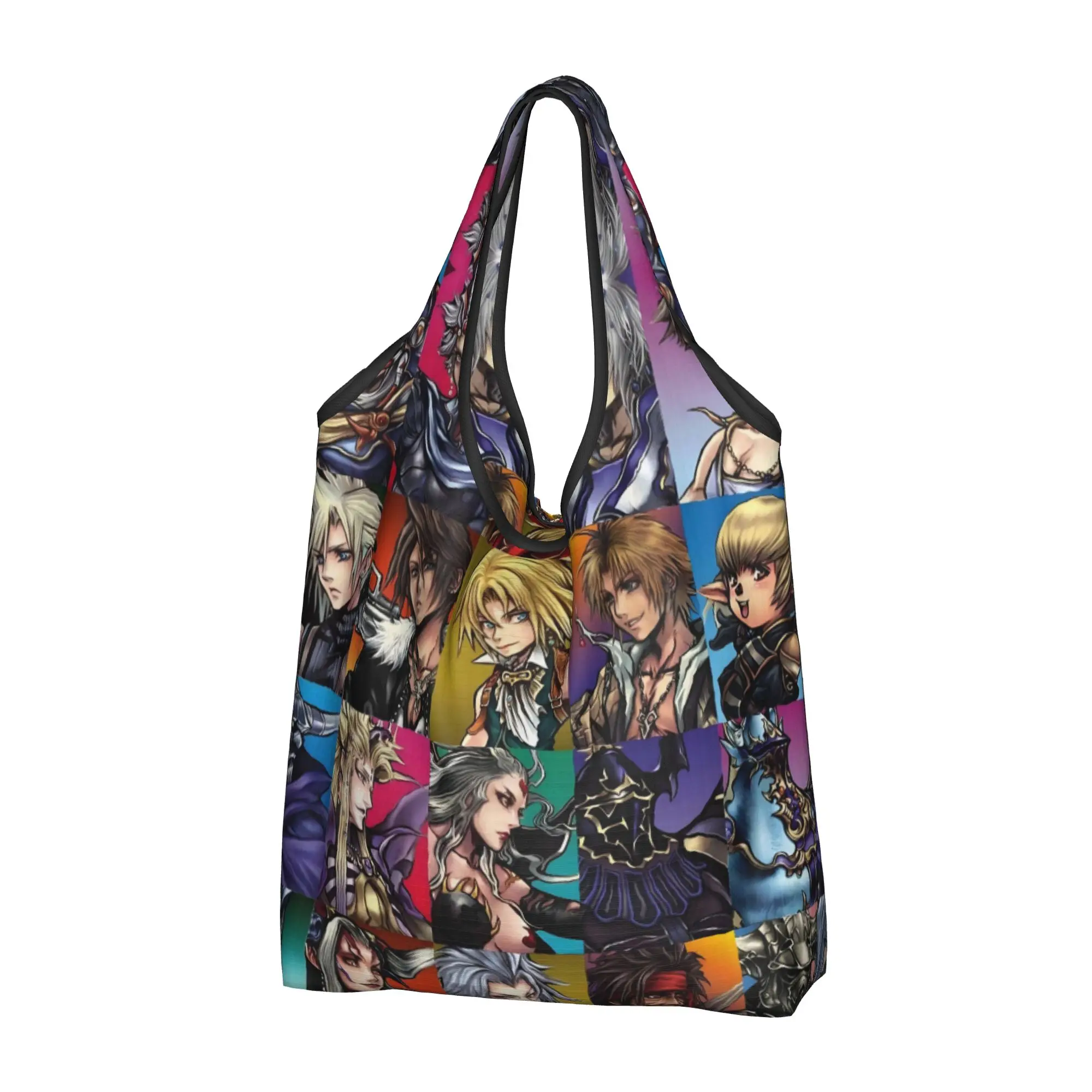 Funny Print Game Final Fantasy Japan Fantasy Video   Shopping Tote Bags Portable Shopper Shoulder  Handbag