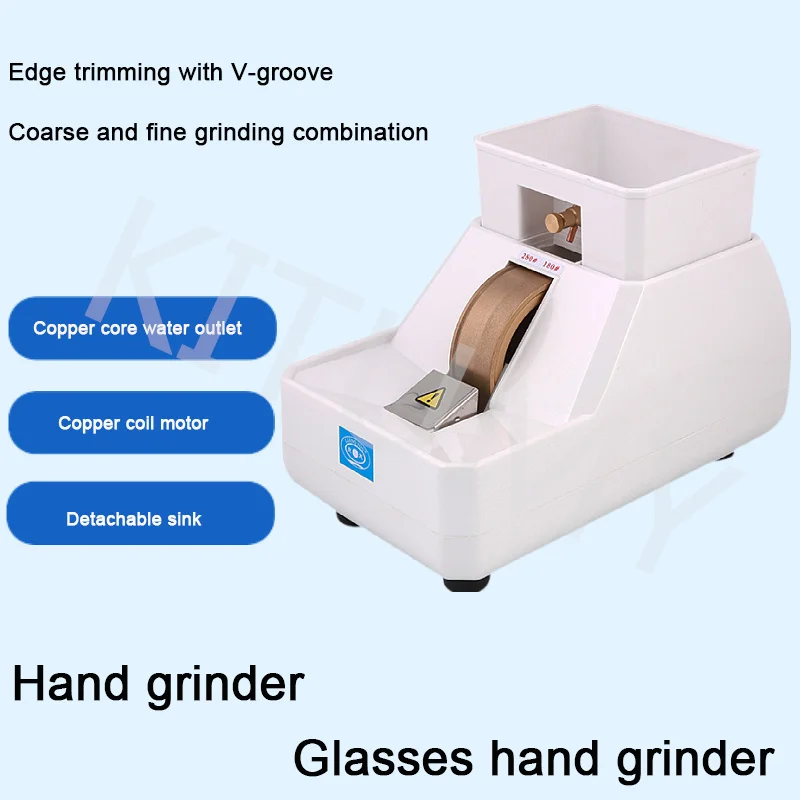 Glasses Processing Equipment with V-groove Chamfering Lens Hand Grinder Edging Machine