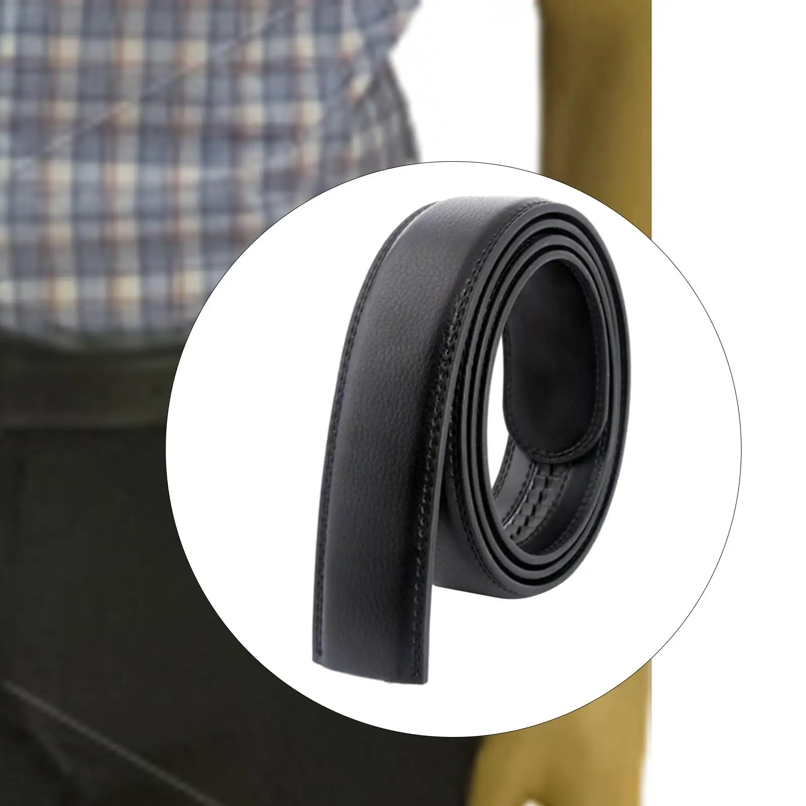 أحزمة رجالي عادية حزام من الجلد الطبيعي بدون إبزيم بديل حزام الموضة للجينز والبنطلون