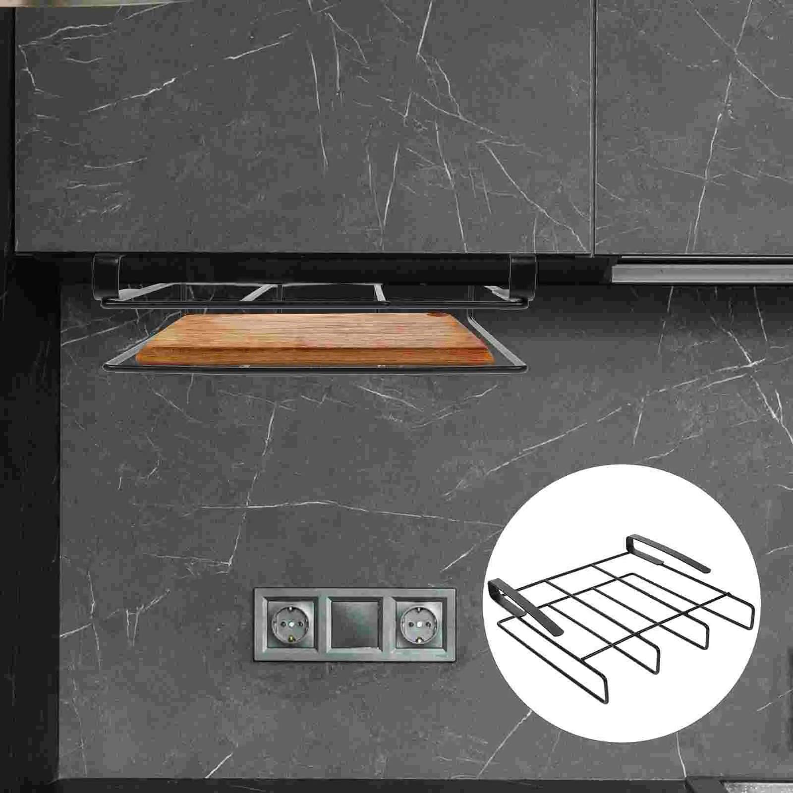 

Подвесная стойка для разделочной доски, органайзер, подставка для резки шкафа, держатель для чашки, корзина под полкой для хранения, пьедестал, крышка для сковороды