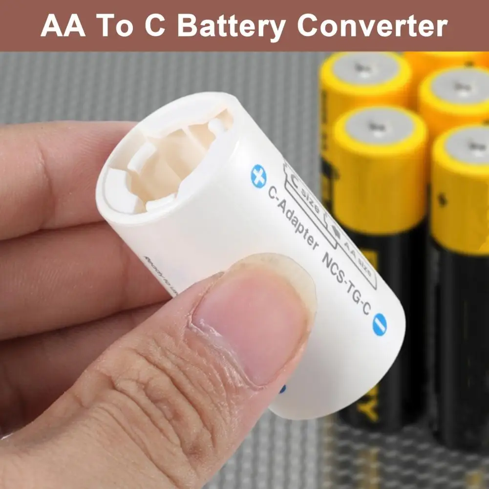 LR6 AA To LR14 C Battery Adapter Case LR6 To LR14 Cell Conversion Battery Holder AA To C Size Battery Spacer Converter Cases