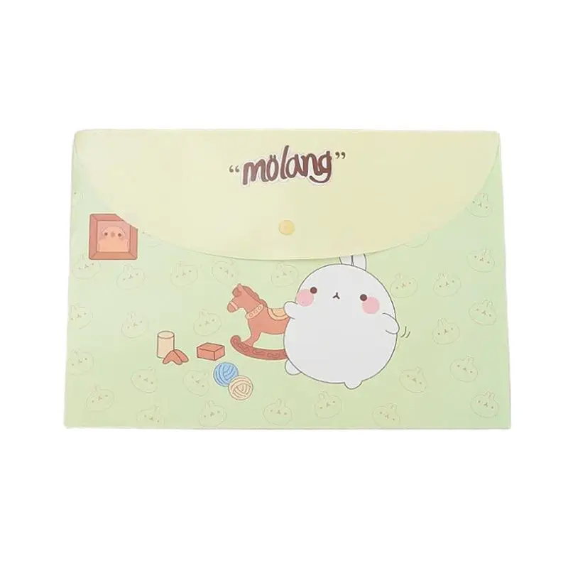 Plastic Envelopes Poly Envelopes, A4 Size Cute Pattern File Folders with Buckle Closure, Filing Envelopes for School/Home/Office
