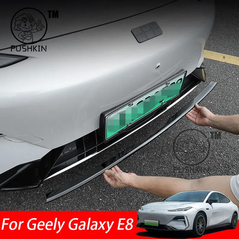 

For Geely Galaxy E8 2024 2025 Front Bumper Trim Grille Stainless Steel Anti-Collision Bar Exterior Decoration Accessories