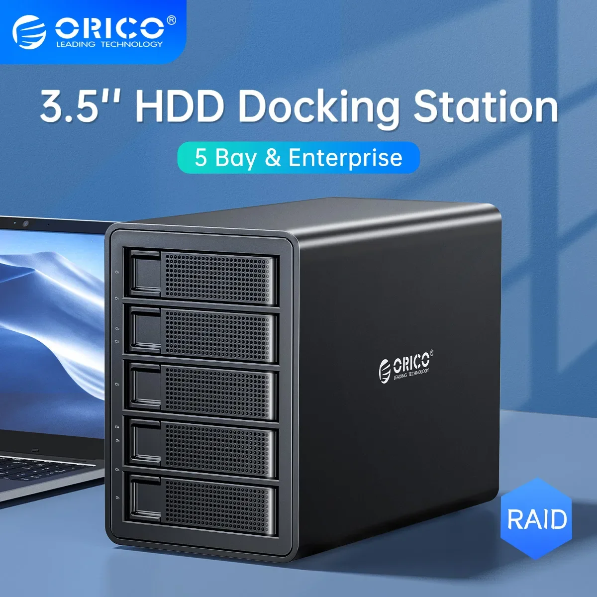 ORICO-Station d'accueil pour disque dur externe, 5 Bay Enterprise 3.5, USB 3.0 vers SATA, avec boîtier RAID HDD pour le minage de pièces à orifice