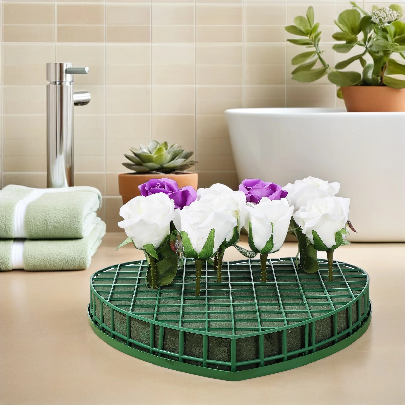 

1Pcs Wedding Car Floral Mud Plate DIY Flower Arranging Block Suction Cup for Home Shop Decor Water Absorb Mud Accessories