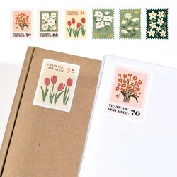 30-120pcs Flower Baking Seal Labels Stamp Shape Adhesive Stickers for Bakery Birthday, Weddings, Small Business Package