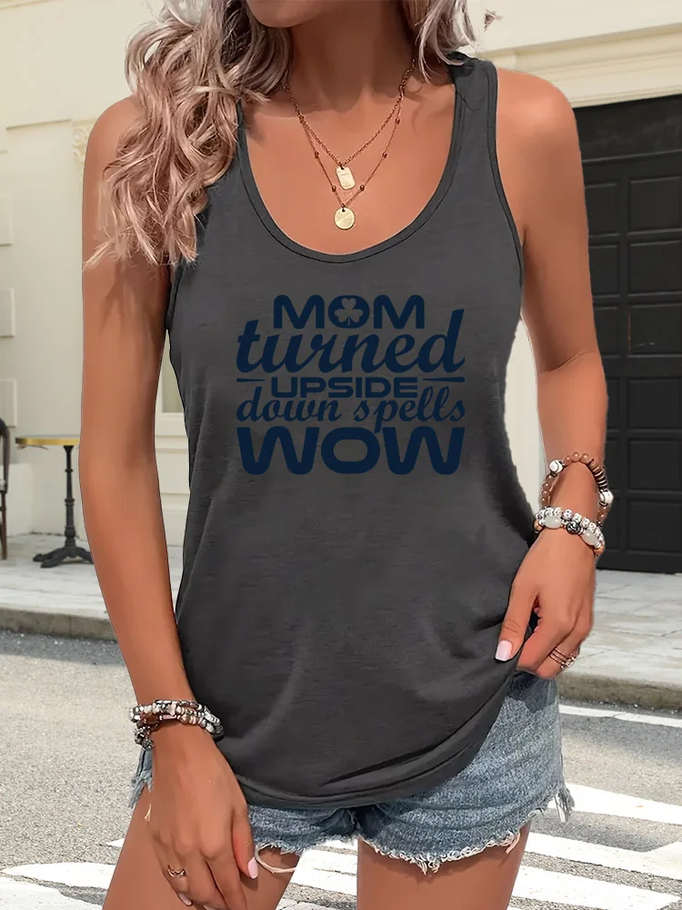 

Женская майка без рукавов Mom Turned, повседневный топ с круглым вырезом, дышащий базовый топ для лета и весны, свободный крой, для повседневной носки