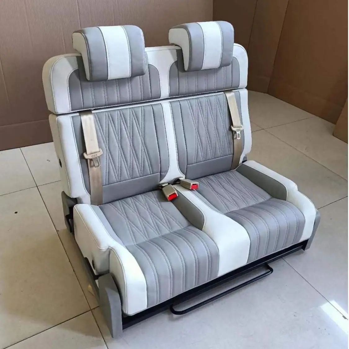 2025 Newest Style Convertible Folding Leather Beds for RV Van Camper Luxury Front Swivel Motorhome Seats 3 Models