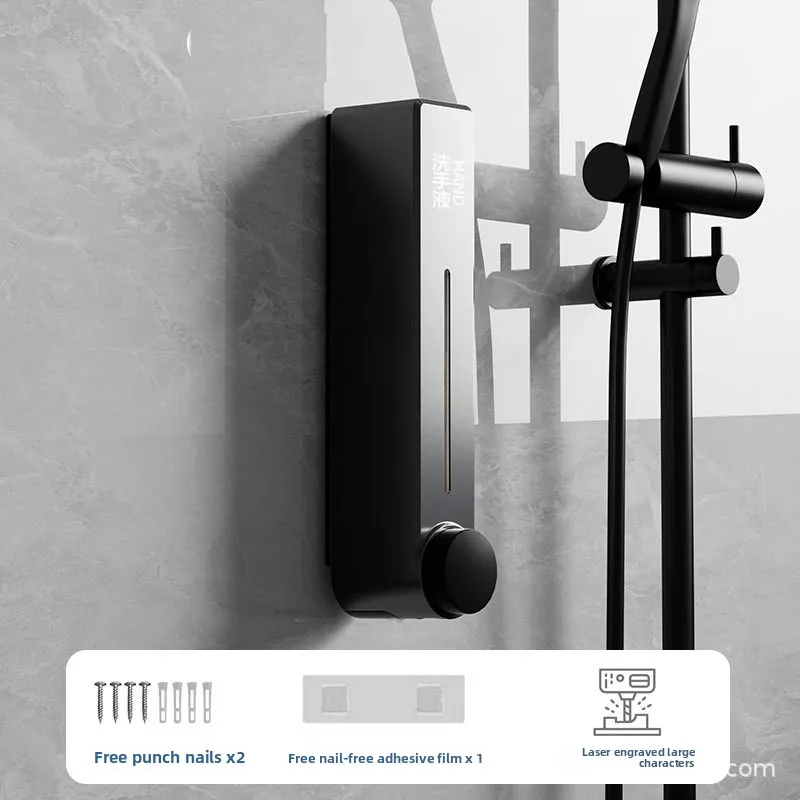 Wall-mounted NonPunching Soap Dispenser Shampoo Shower Gel Hand Sanitizer Pressing Bottle Light Luxury Three-head Soap Dispenser