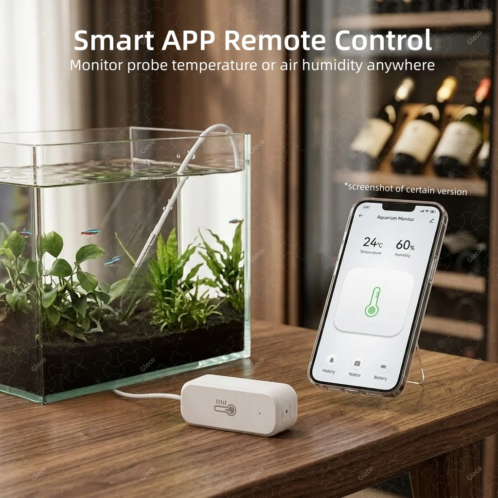 Zigbee Smart Thermometer Hygrometer mit Sonde zur Erkennung von Pool-, Kühlschrank- und Gefrierschrankflüssigkeiten, Temperatursensor für 2MQTT TUYA Smart Life – Detail 3