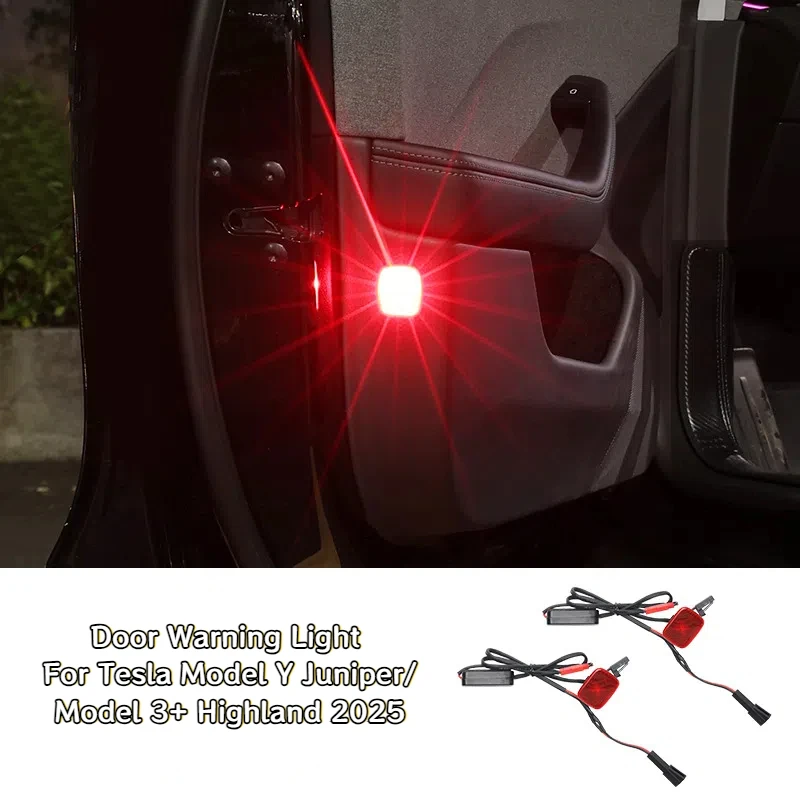 

Для Tesla Model Y Juniper/Model 3+ Highland 2025 сигнальная лампа двери Яркие светодиодные лампы Мигающее предупреждение Освещение против столкновений