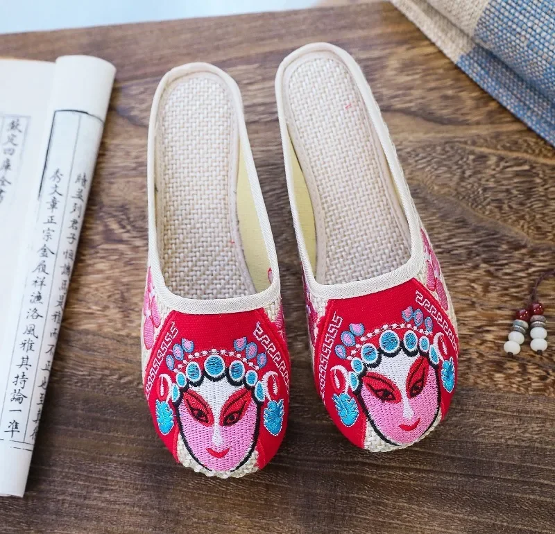 Slippers Women Shoes for Women Fashion Casual Vintage Embroidery Ethnic Style Streetwear Chinese Style Summer Harajuku