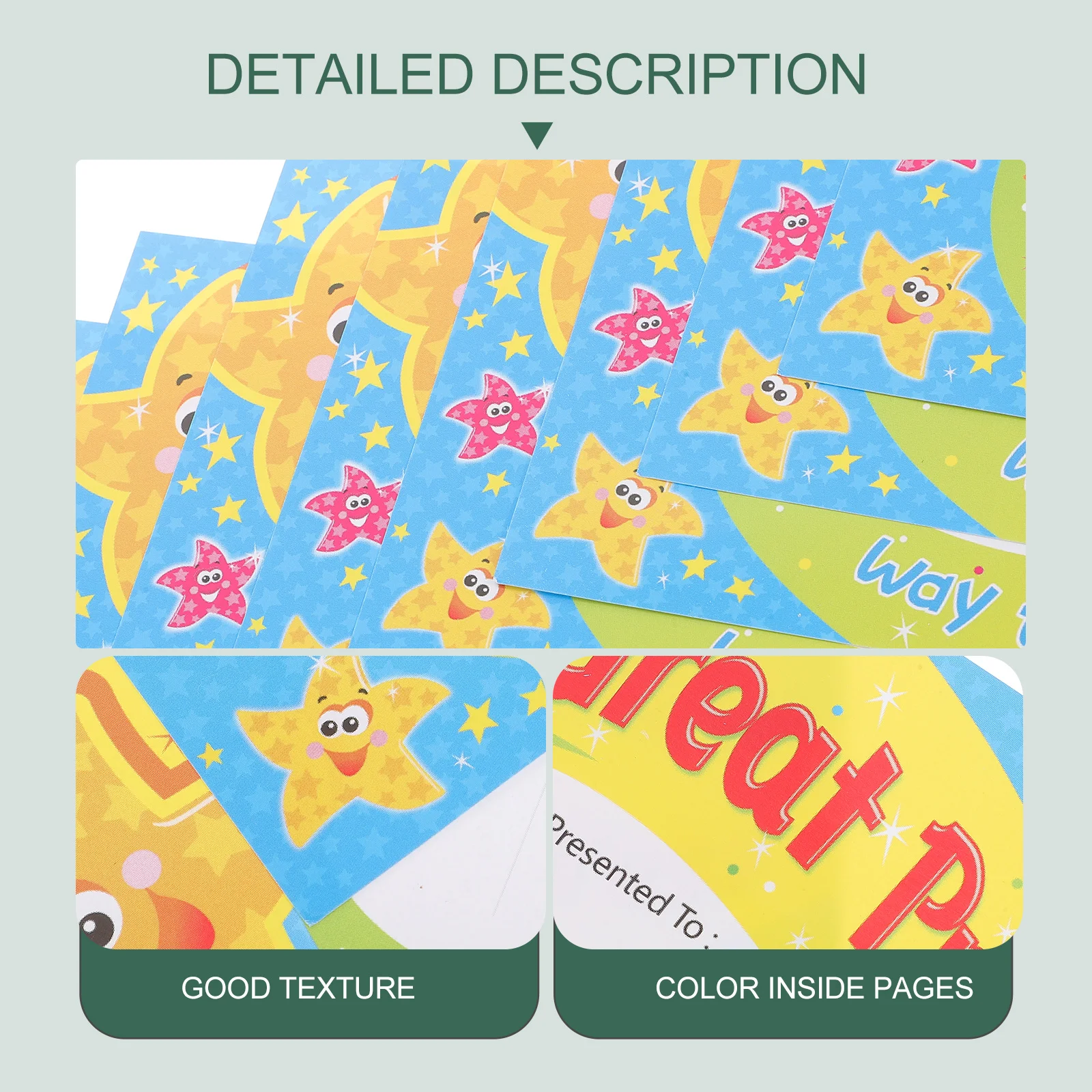 

Motivational Reward Certificate Paper Thickened Awards Student Award School Supplies Colorful Creative Certificates