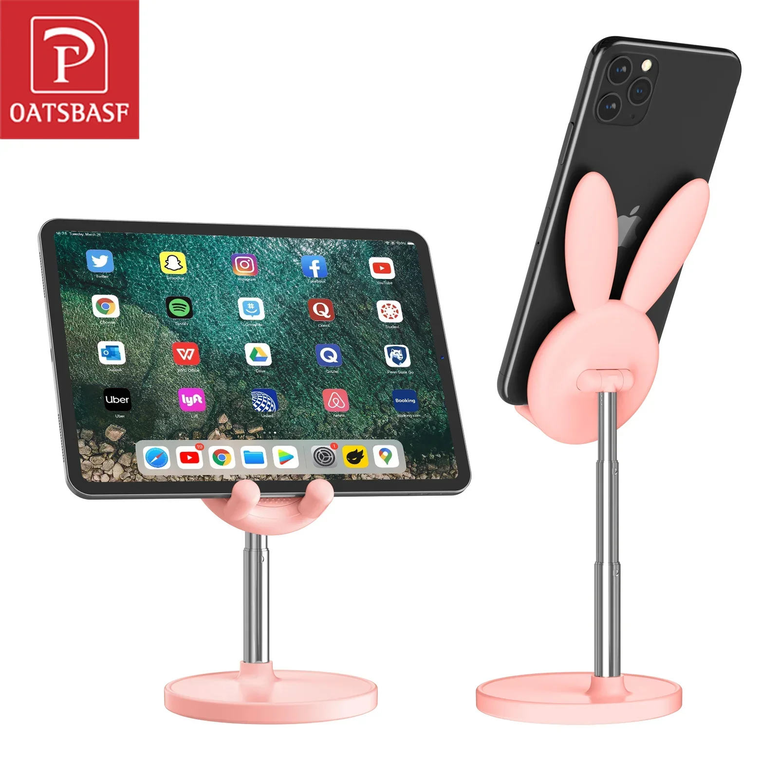 

Oatsbasf Cute Bunny Phone Holder for Desk Cell Phone Stand for iPhone 16 15 Pro Max Xiaomi Desktop Stand for iPad Tablet Holder