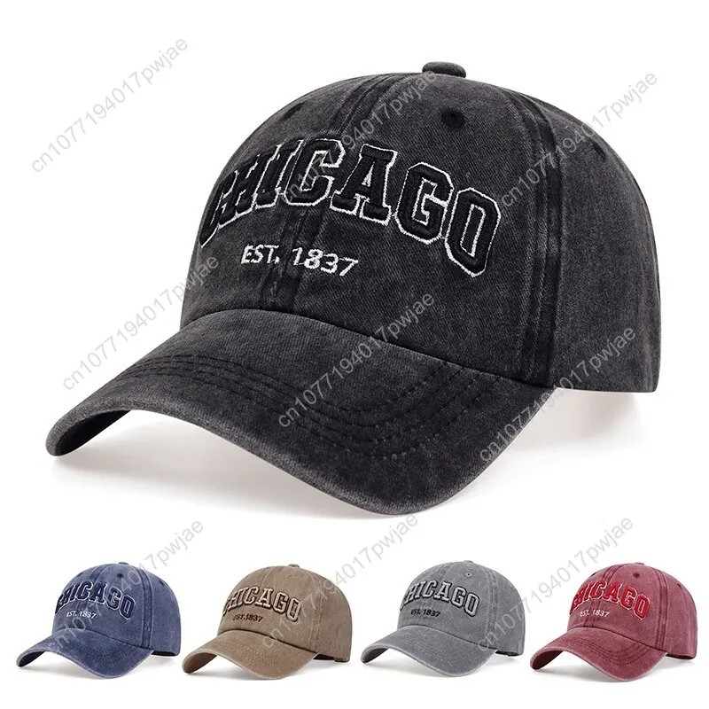 New Letter CHICAGO Baseball Cap Men Women Spring Summer Cotton Unisex Baseball Snapback Hat Hip Hop Trucker Caps Gorras