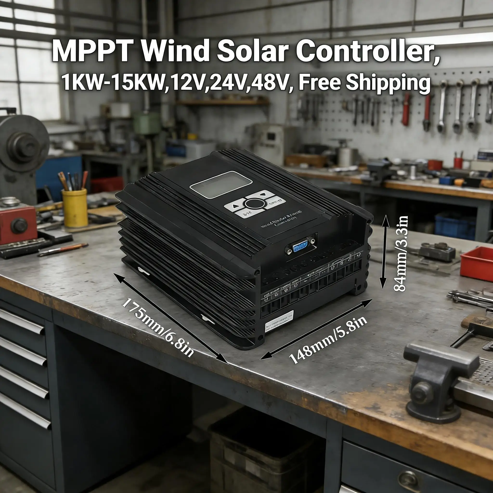 

Контроллер ветровых и солнечных батарей 3 кВт, 12В/24В/48В, MPPT для ветровых и PWM для солнечных, с внешним резистором нагрузки, полная защита