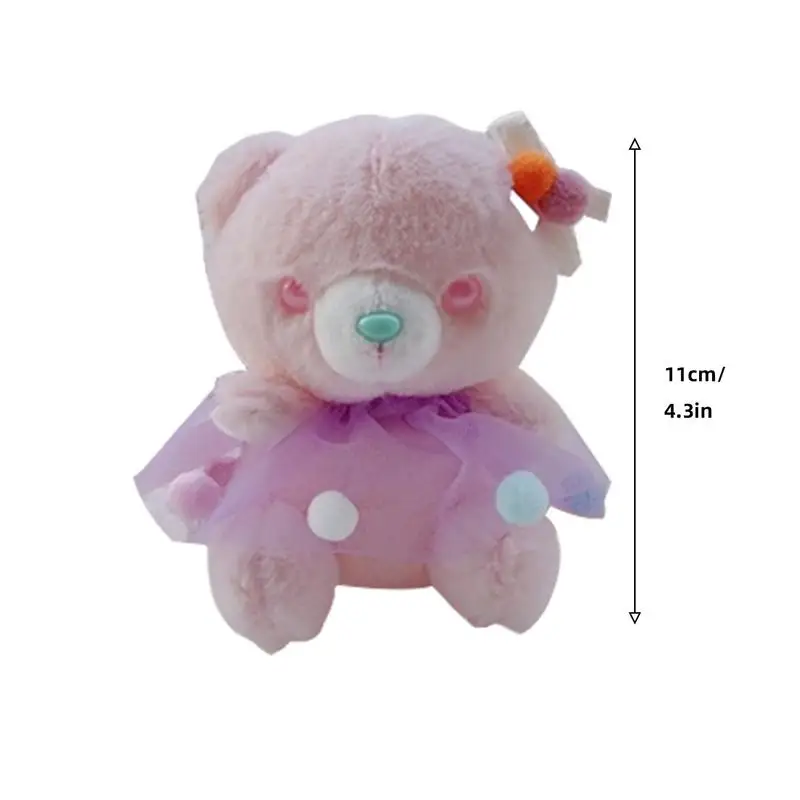 Peluche orso portachiavi 4.3 pollici orso peluche borsa ciondolo Mini peluche orso giocattolo per ragazze donne appendere ornamento zaino peloso