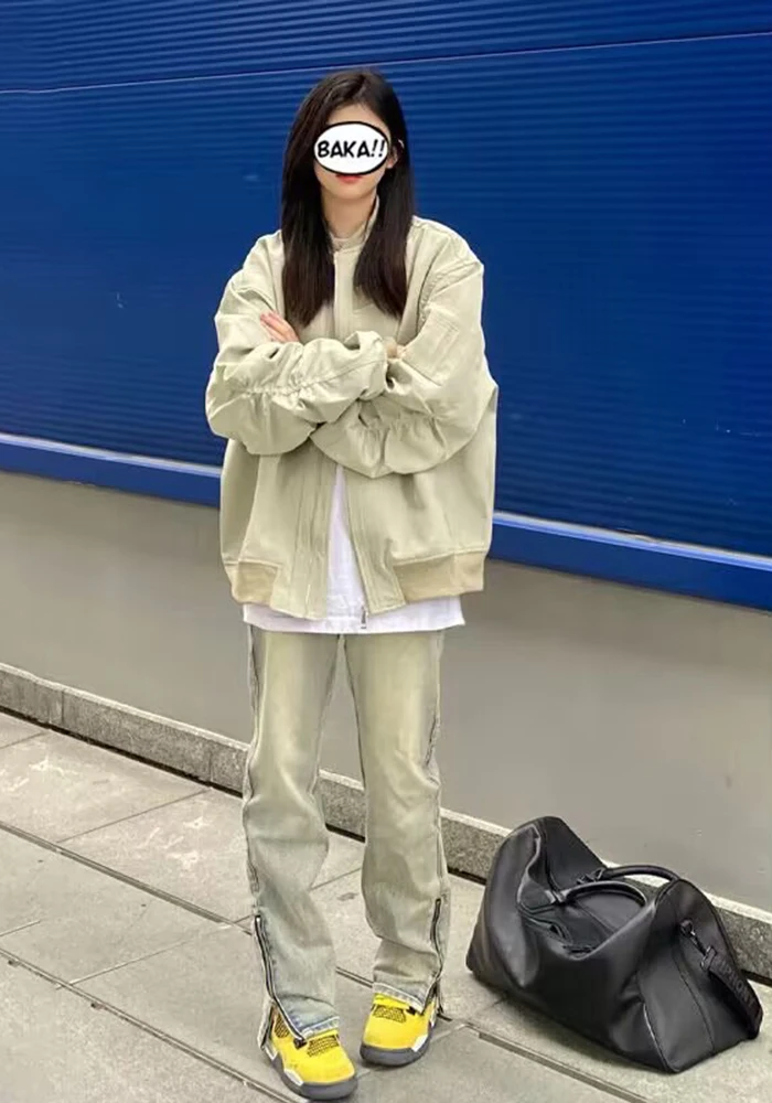 

Осенний комплект MA Flight Jaet для мальчиков, бейсбольное пальто, верхняя одежда, полиэфирное волокно, 00% застежка-молния, свободная посадка, молодежная ...