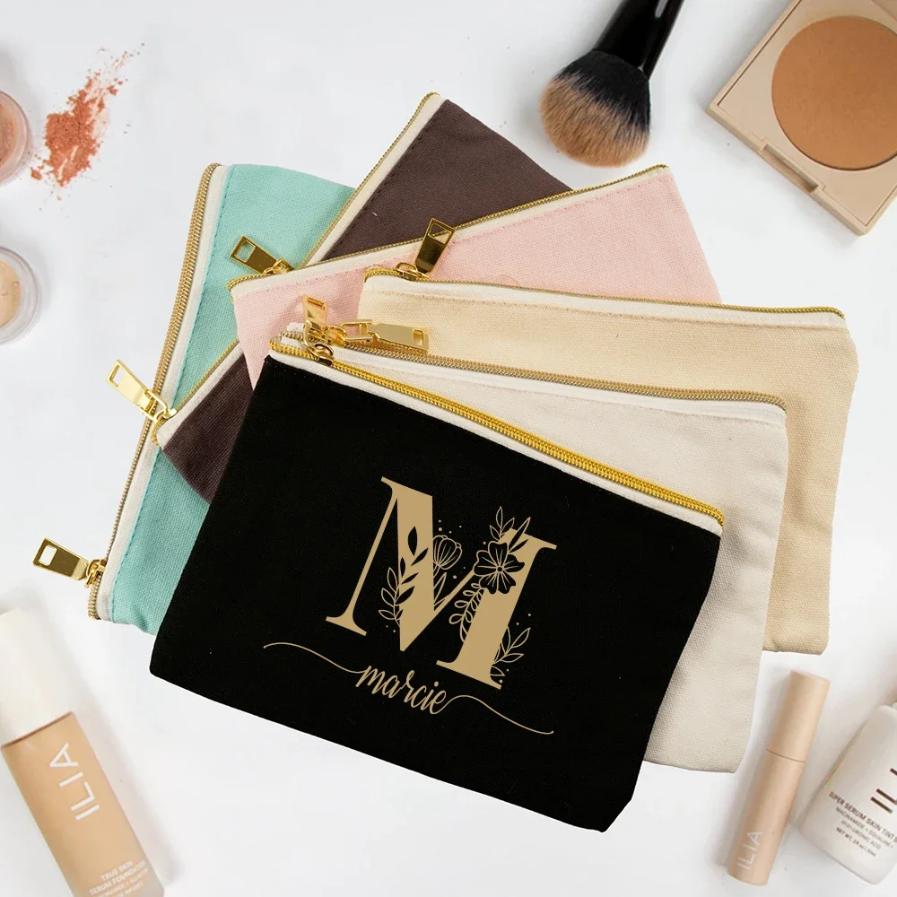 

Personalized Makeup Bag Initials with Name Cosmetic Bag Bridesmaid of Honor Wedding Bachelorette Party Gifts Travel Storage Bags