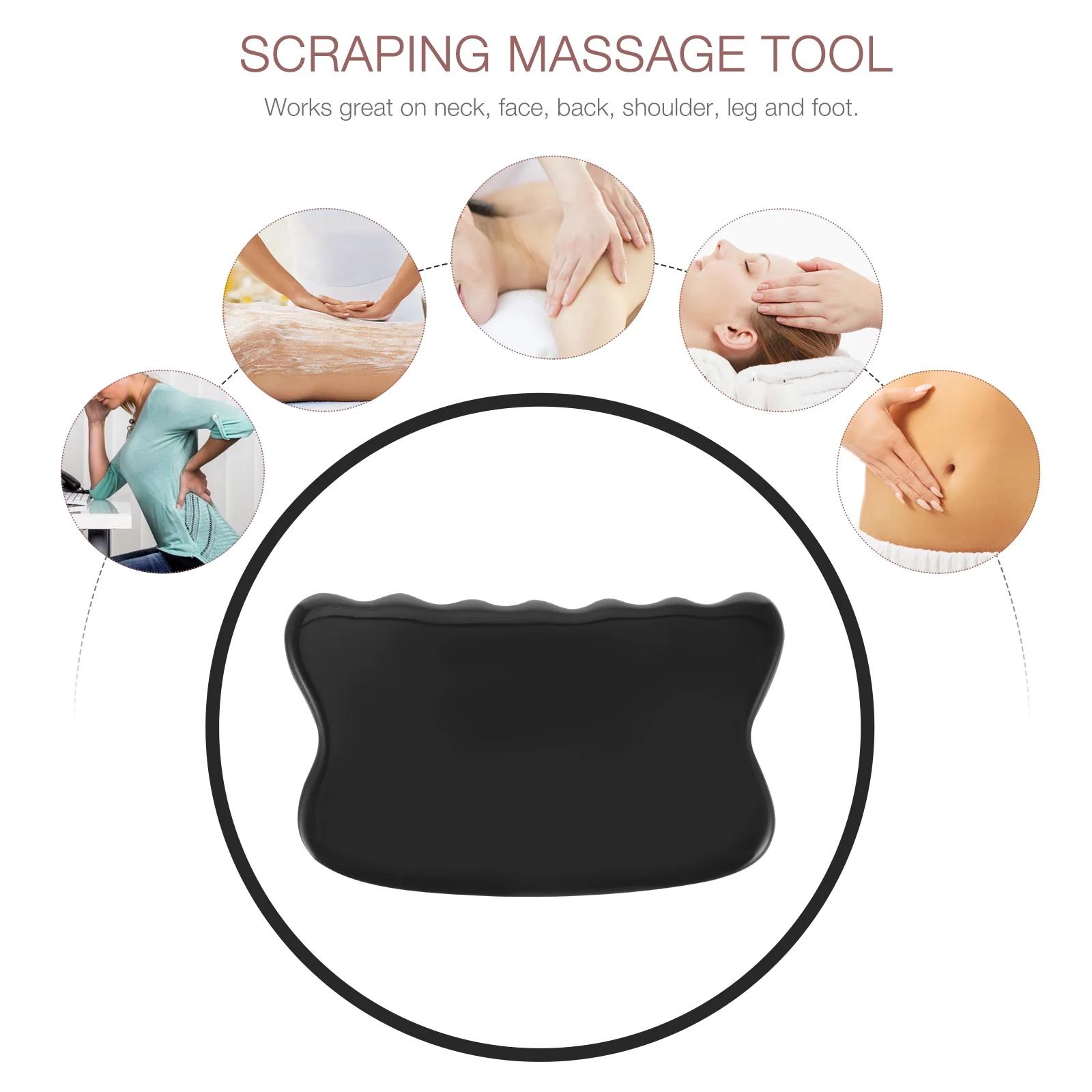 Horn Scraping Board Non-scratch Gua Sha Body Face Beauty Plate Massage Tool Portable Natural Buffalo Massager