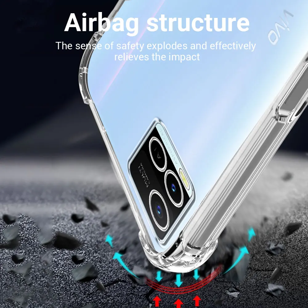 Shockproof Airbag Clear Case For Vivo Y33S Y33T Soft Silicone Phone Case For Vivo Y32 4G TPU Back Cover For VivoY33S Y33T Funda