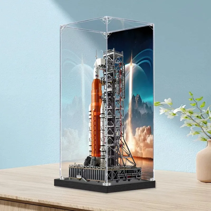 Suitable for Lego 10341 Space Launch System Clear Display Case - Building Block Toy Dustproof Storage Box Ideal Gift for Boys