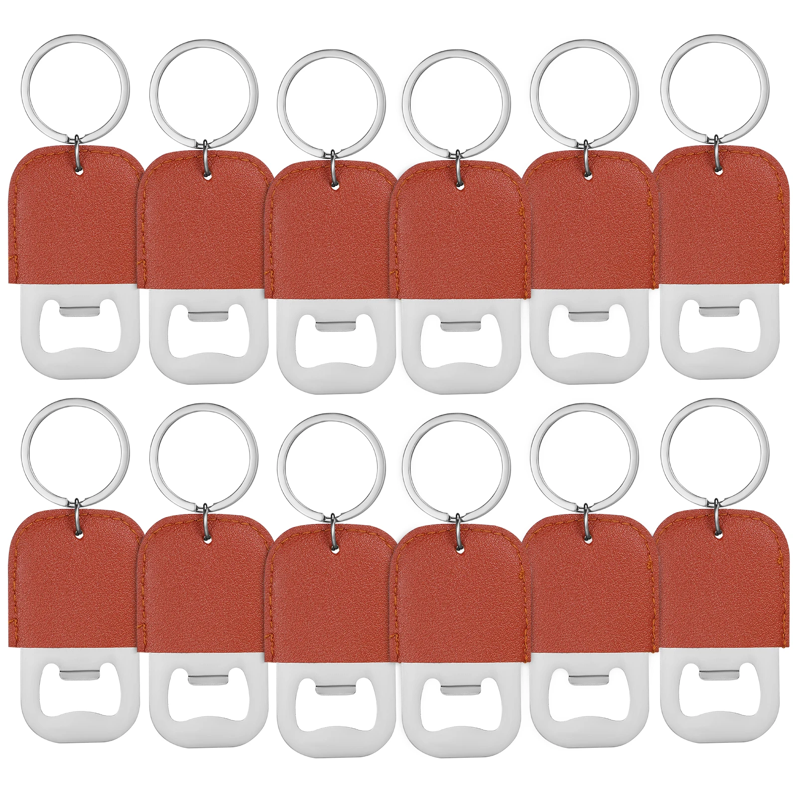 

12 Pcs Stainless Steel Bottle Opener Keychain Party Beer Bulk Cocktail Bartender Manual Metal Exquisite Design