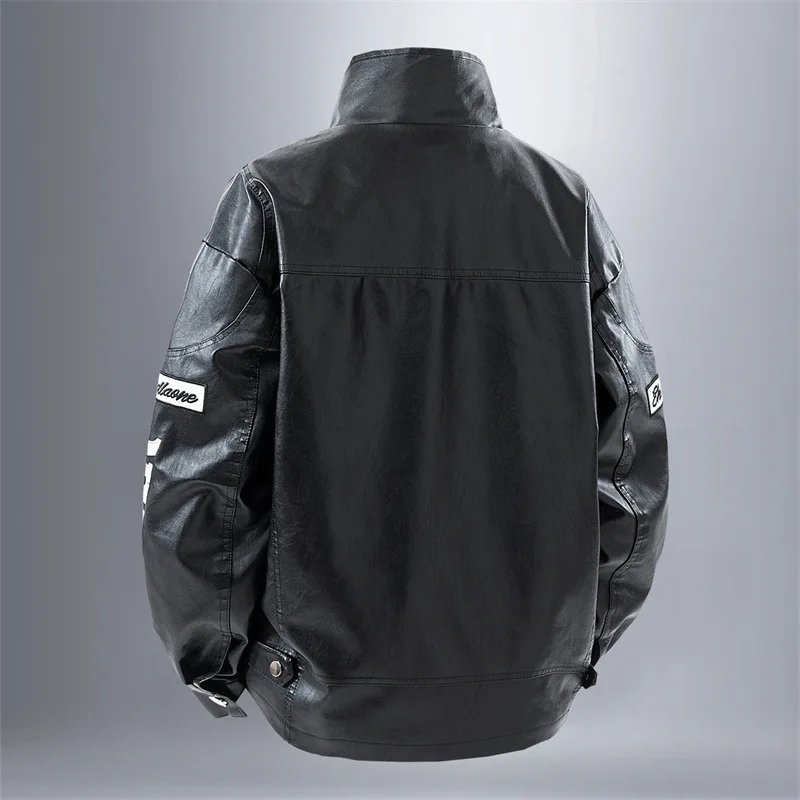 Men's Retro Style Stand-Up Collar Motorcycle PU Leather Jacket Spring Autumn Fashionable Flexible Men's Leather Coat for 2025