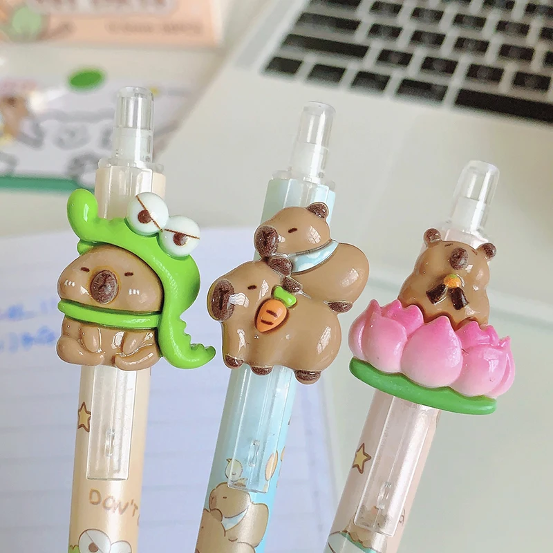 Kawaii Cartoon Capybara Blue Ink Erasable Gel Pen School Office Supplies Stationery Gift Students Cute Pens Pretty Aesthetic