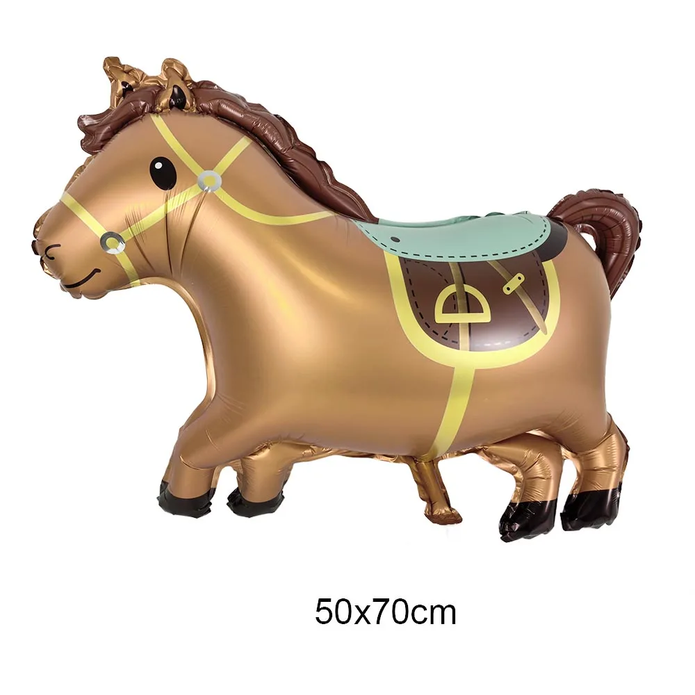2 stücke Pferd Ballon Pferd Geformt Folie Tier Ballons Western Cowboy Thema Kinder Geburtstag Party Baby Dusche Hochzeit Decor Liefert – Detail 5