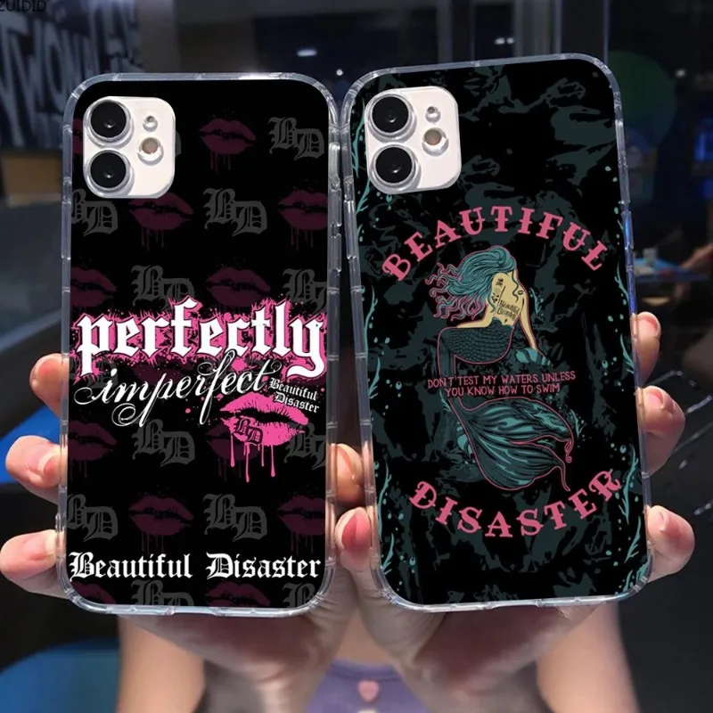 Beautiful and Disaster Phone Case for iPhone 14 13 12 11 XS X 8 7 6 Plus Mini Pro Max SE 2022 Transparent Phone Cover