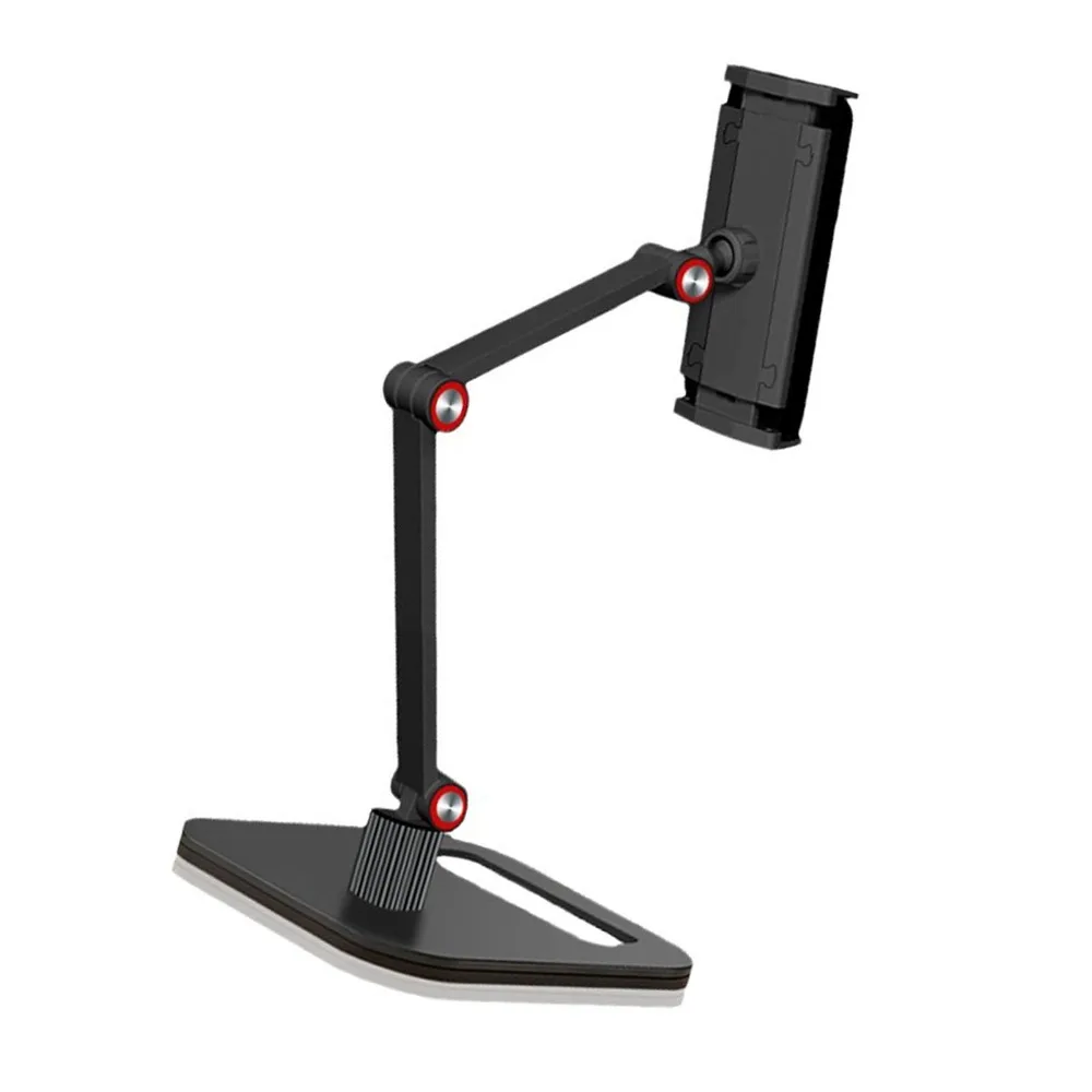 Black Black Dual-Arm Basic Aluminum Tablet Stand Base 14 * 16cm 360° Rotatable Foldable Desktop Phone Holder