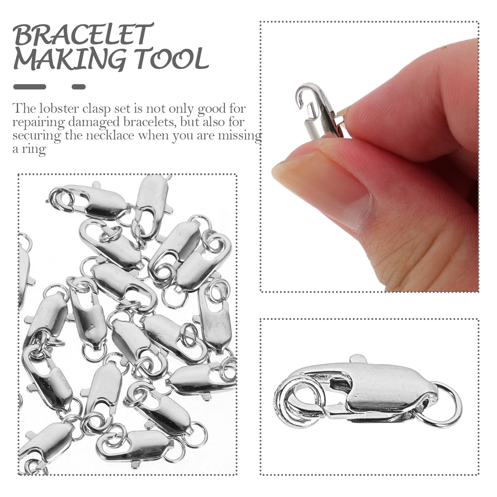 

20 Pcs Metal Fishtail Buckle Necklace Clasp Connectors Jewellery Making Clasps for Jewelry Bracelet Charm
