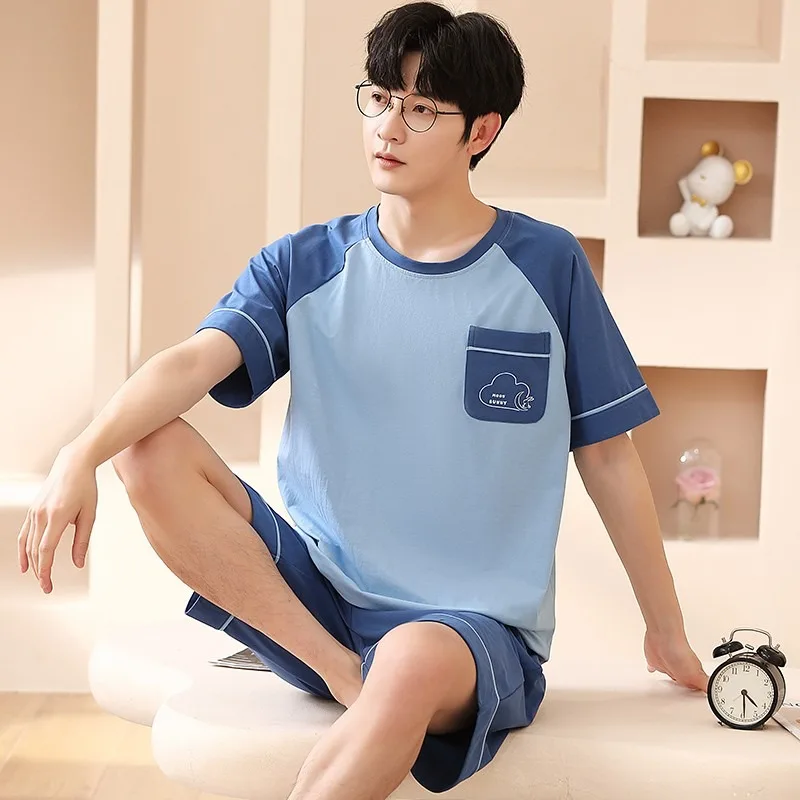 Summer Cotton Pyjamas Casual Pajamas Sleep Tops Shorts For Men Lovely Panda Print Pajama Sets Comfortable Cool Sleepwear 2022