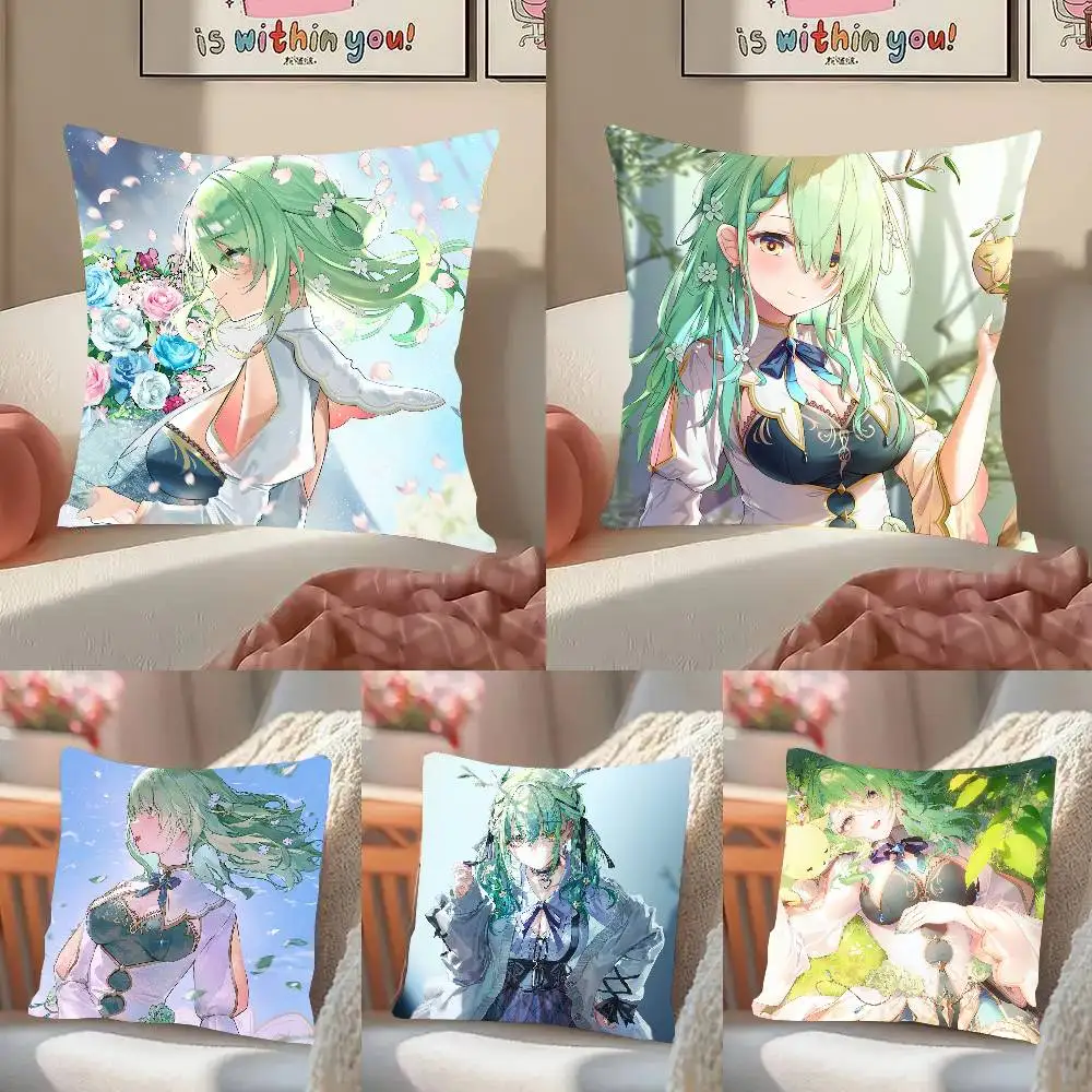 Animation H-Hololive Fauna Pillow Case Fashion Square Pillowcase Bedroom Sofa Room Ins Decoration Leisure