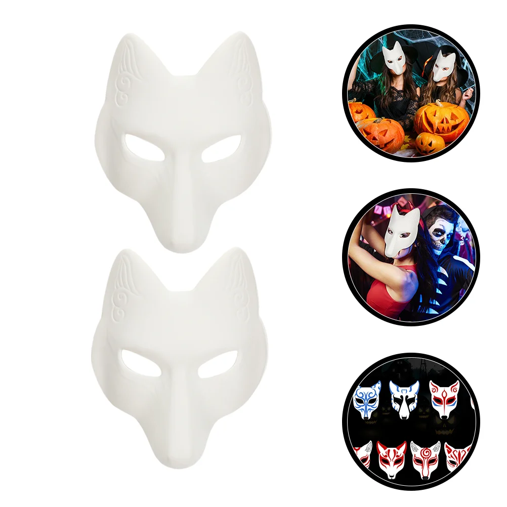 

2 Pcs Fox Mask Adult Masquerade Party Favors Water Proof Adorable Cartoon Halloween Eva Creative Adornment Props