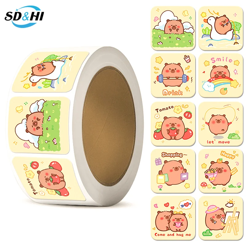 300/500Stickers Cartoon Capybara Graffiti Sticker Voor Waterfles Laptop Koffers Laptop Stickers Decoratie Kid Beloning Cadeau Speelgoed