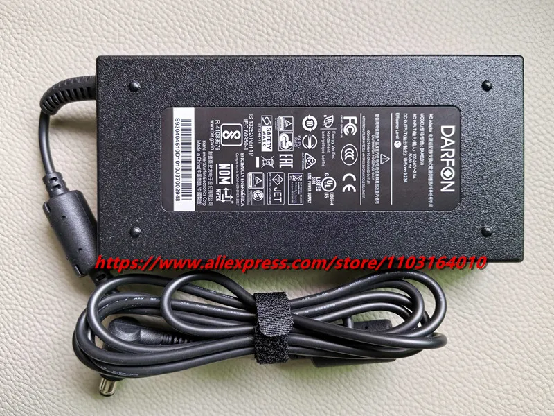 حقيقي DARFON BAA81950 19.5V 9.23A 180W AC محول التيار الكهربائي ل MSI GE75 RAIDER 8SE، GL63 8RE-616XFR GL63 8RE-616X شاحن