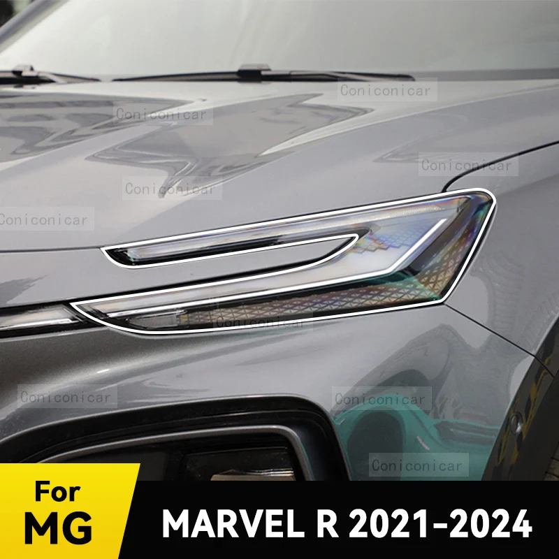 

Для MG MARVEL R EV SUV 2021-2024 автомобильные фары защитная пленка передняя фара прозрачный ТПУ аксессуары для фар