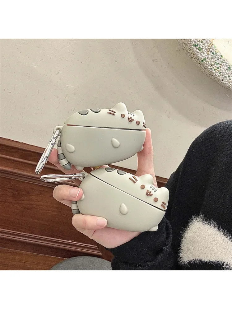 Etui na Airpods 5 2026, silikonowe etui ochronne na słuchawki z motywem kreskówkowego grubego kota, do Airpods Pro 3/Airpods Pro 2/Airpods 4 3 2 1 — 2