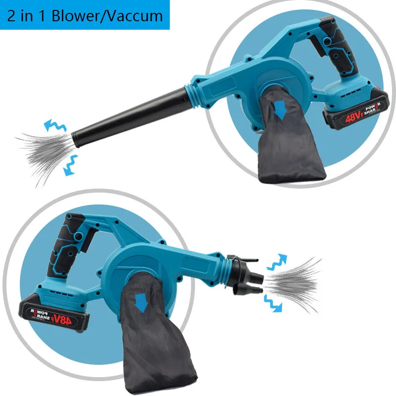 2025 Blower Elektrik Tanpa Sikat 6 Gigi Dapat Disesuaikan Daun Jatuh Tanpa Kabel/Alat Penyapu Taman Salju untuk Baterai Makita 18V