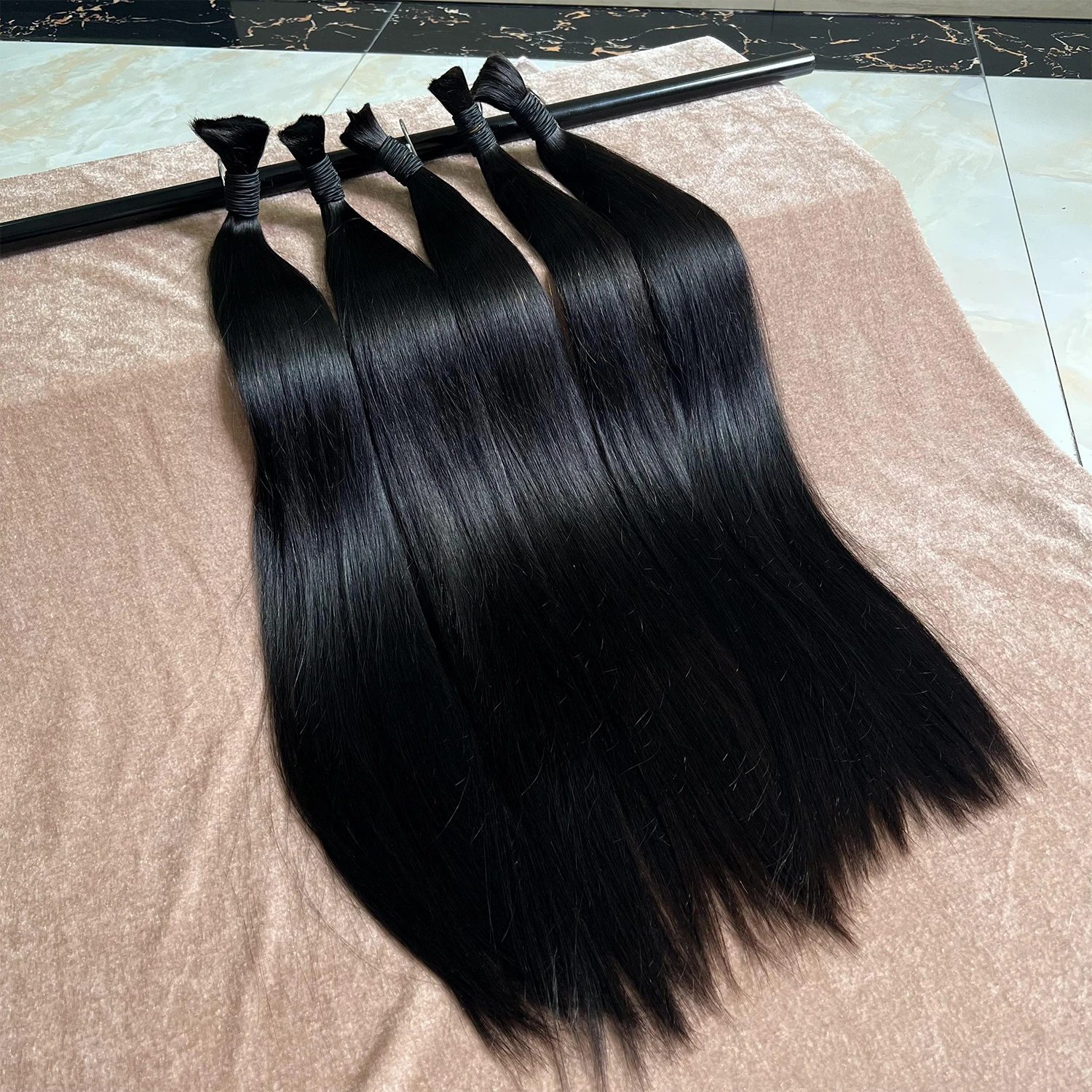 SWANEE Human Braiding Hair 100g Straight Human Hair Bulk for Braiding Straight Bulk No Weft Human Hair Extensions Natural Black