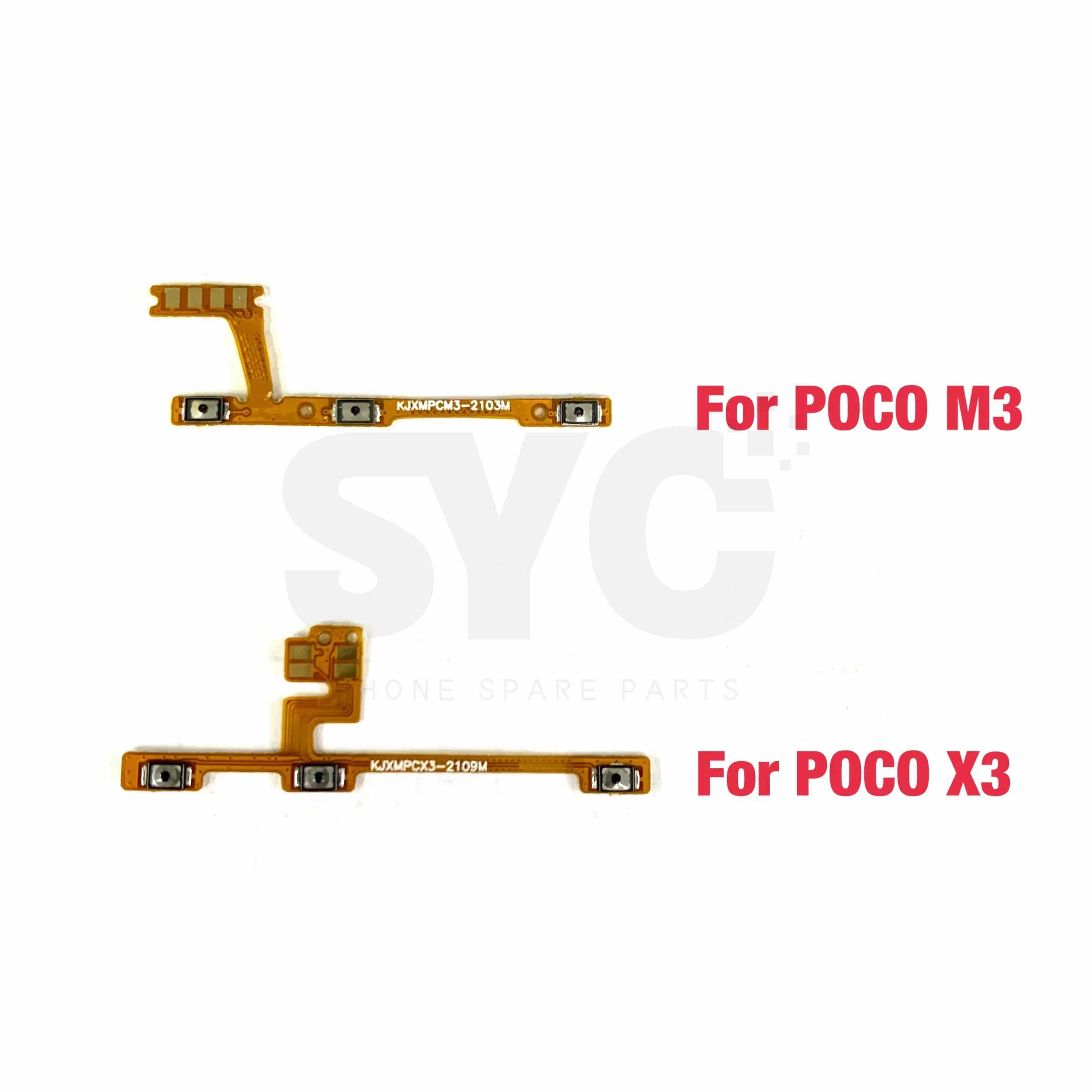 New Power On Off Switch Volume Key Button Flex Cable For Xiaomi Poco M3 X3 X3 Pro Replacement Parts