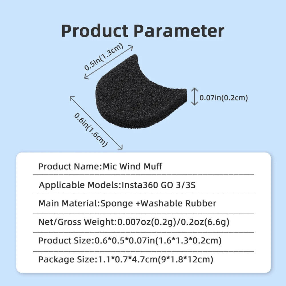 6 Pcsฟองน้ําWindproofป้องกันกรณีลดเสียงรบกวนWindproofคอลเลกชันWind MuffสําหรับInsta360 GO 3S/Insta360 GO 3